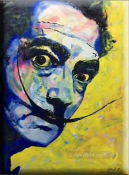 un retrato de Salvador Dalí texturizado Pinturas al óleo